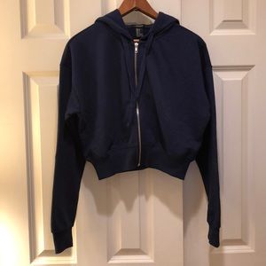Forever 21 Navy Crop Hoodie